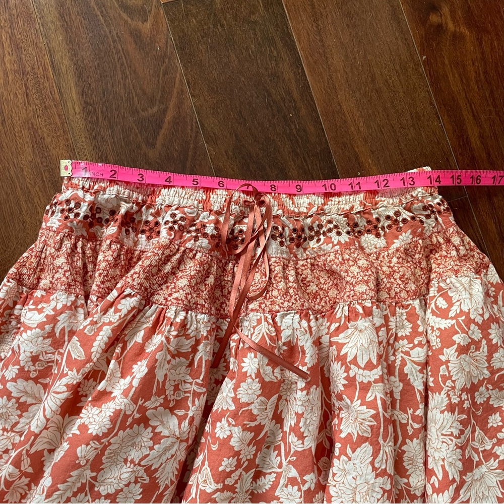 Free People Gesibelle Printed Set Pink Floral Eyelet Embroidery Tank Skirt XS - Picture 14 of 14